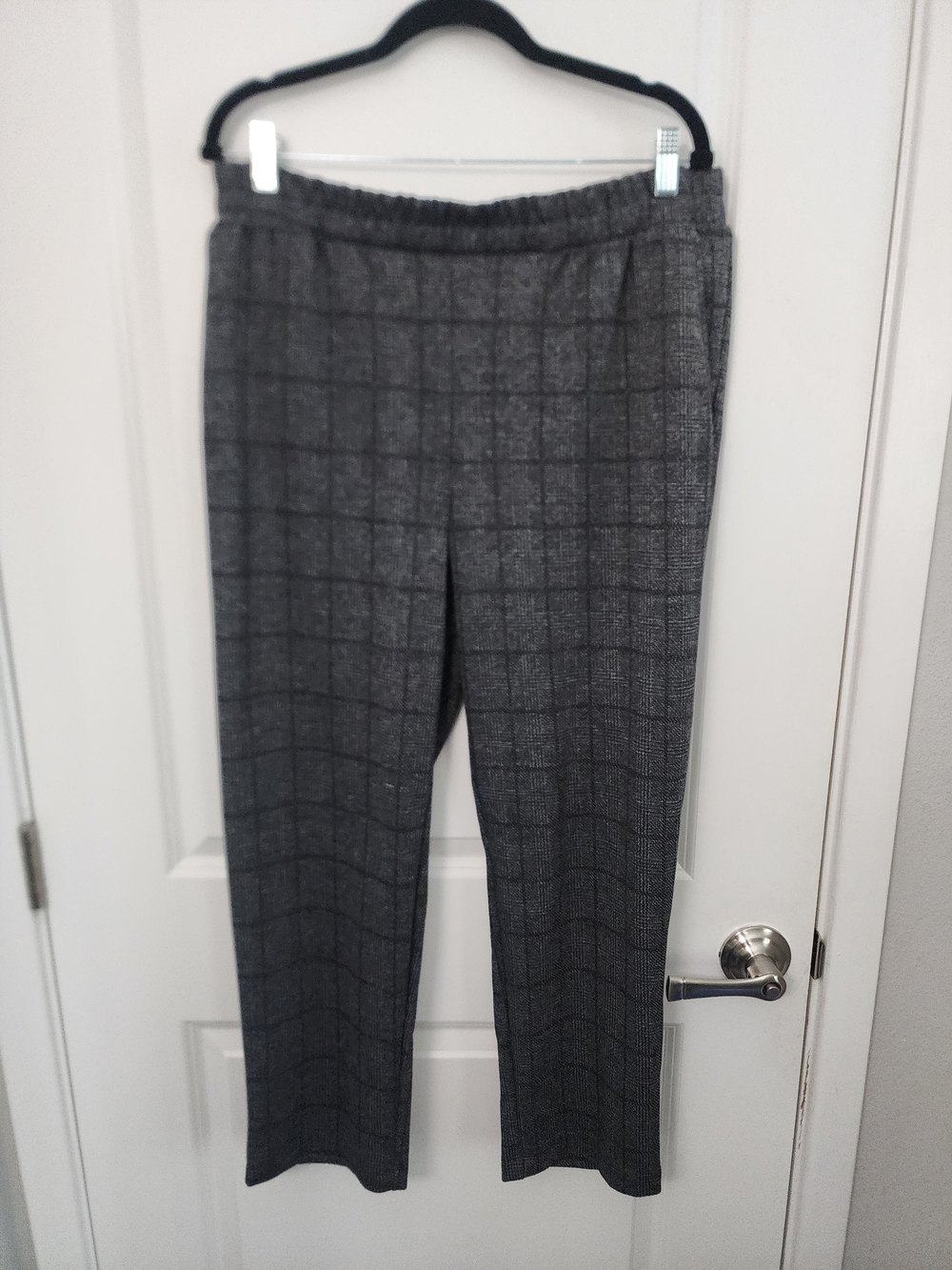 A New Day Plaid Pull-On  Knit Ankle Pants Size Large
